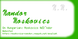 nandor moskovics business card